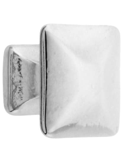 Small Pyramid Style Cabinet Knob - 1 inch Square in Polished Nickel.